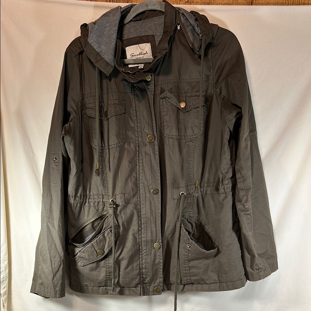 Snobbish Women's Green/Brown Hooded Jacket